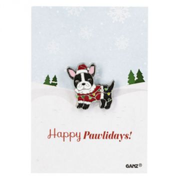 Ganz Fleas Navidad Pet Pin - Happy Pawlidays