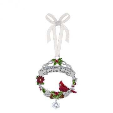 Christmas Cardinal Ornament - In Spirit, Heart and Memory, Love Lives