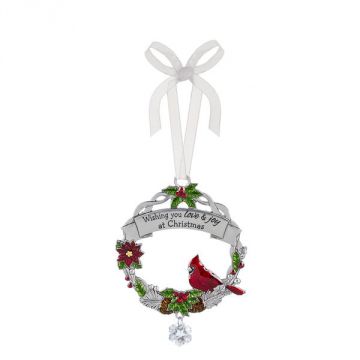 Ganz Christmas Cardinal Ornament - Wishing you love & joy at Christmas