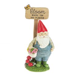 Ganz Midwest-CBK Gnome Figurine with Bloom Where You Are Planted Sign