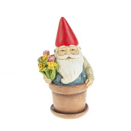 Ganz Midwest-CBK Gnome in Flower Pot Figurine