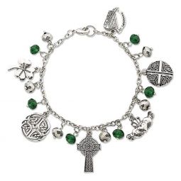 Roman 8" Irish Charm Chain Bracelet