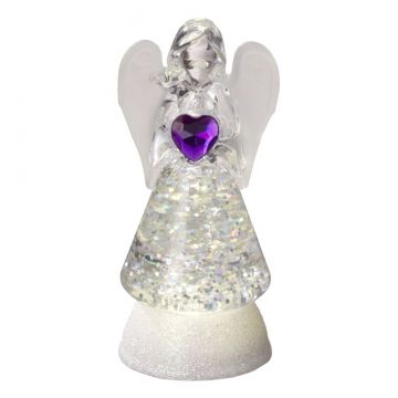Ganz Mini Shimmer Birthstone Angel - February Amethyst