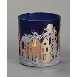 Roman Santa in Sleigh with Reindeers Votive Candle Holder
