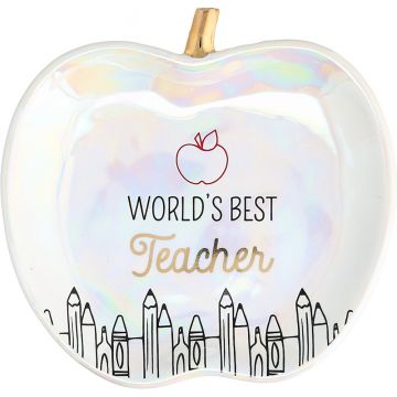 Pavilion Gift Teachable Moments World's Best Teacher 4" Keepsake Dish