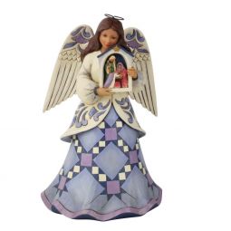 Heartwood Creek Christmas Angel Holding Nativity Stable Figurine