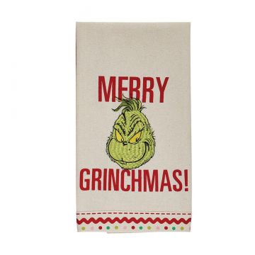 Department 56 Dr. Seuss Grinch Merry Grinchmas Tea Towel