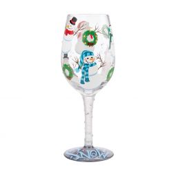 Lolita Jolly Snowmen Wine Glass