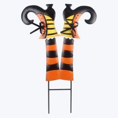 Young's Inc Metal Upside Down Halloween Witch Legs Yard Stake