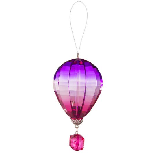 zzee pink purple HOT AIR BALLOON CRYSTAL EXPRESSIONS Ornament Sun catcher  ganz 