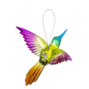 Ganz Radiant Hummingbird Ornament with Charm - Blue/Green/Purple/Brown