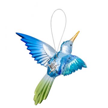 Ganz Radiant Hummingbird Ornament with Charm - Brown/Blue/Green
