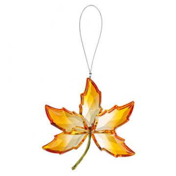 Ganz Crystal Expressions Autumn Leaf Ornament - Orange