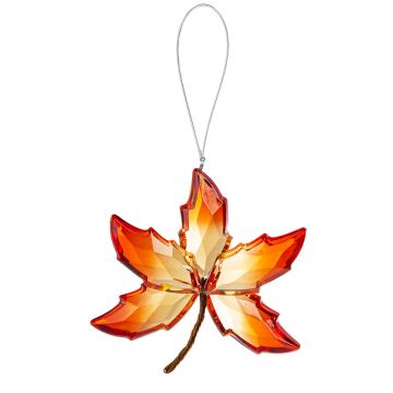 Ganz Crystal Expressions Autumn Leaf Ornament - Red