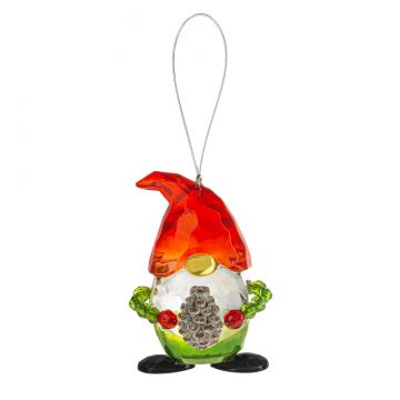 Ganz Crystal Expressions Holiday Gnome with Pinecone Ornament