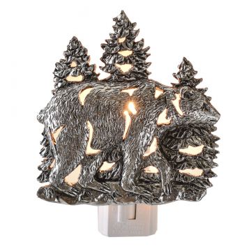 Ganz Midwest-CBK Lights In The Night Bear in Forest Night Light
