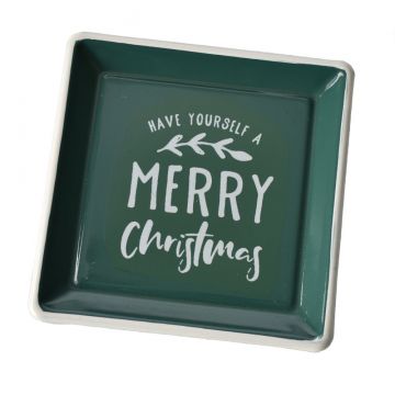 Ganz Midwest-CBK Emerald Green Trinket Dish - Have Yourself a Merry Christmas
