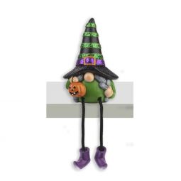 Ganz Gnome Witch With Green Body and Purple Feet Shelfsitter