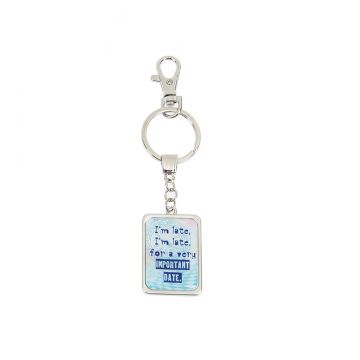 Ganz Disney Through the Looking Glass Key Ring - I'm Late I'm Late