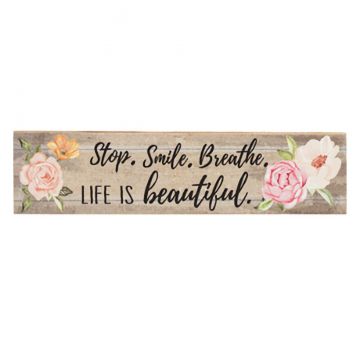 Ganz Inspirational Magnet - Stop Smile Breathe Life Is Beautiful