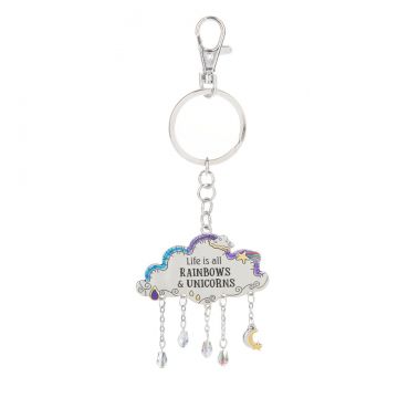 Ganz Clouds Key Ring - Life Is All Rainbows And Unicorns