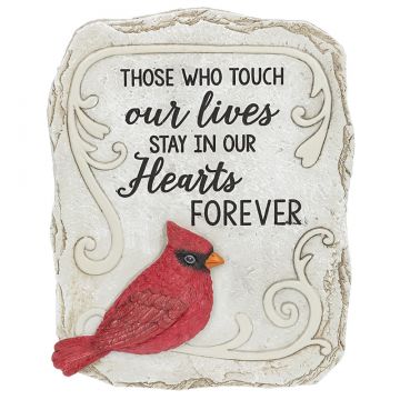 Ganz Memorial Cardinal Garden Plaque - Stay In Our Hearts