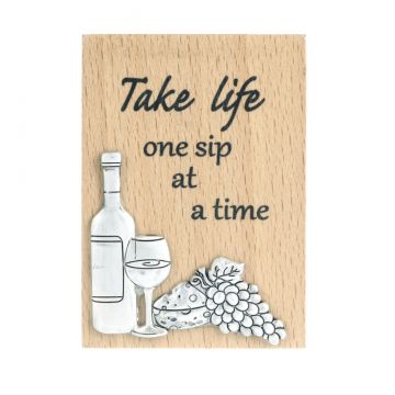 Ganz Mini Message Magnet Plaque - Take Life One Sip At A Time