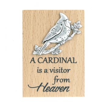 Ganz Mini Message Magnet Plaque - A cardinal is a visitor from Heaven