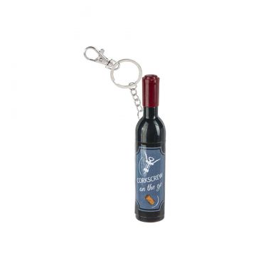 Ganz Wine Bottle Multi Function Key Ring - Corkscrew