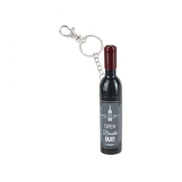 Ganz Wine Bottle Multi Function Key Ring - Open Breathe Enjoy