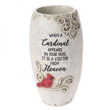 Ganz Memorial Vase - When a Cardinal Appears