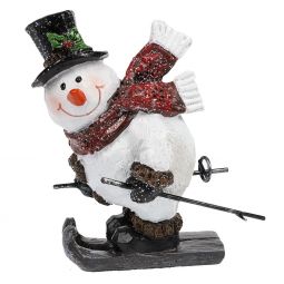 Ganz Skating Snowman With Top Hat Figurine