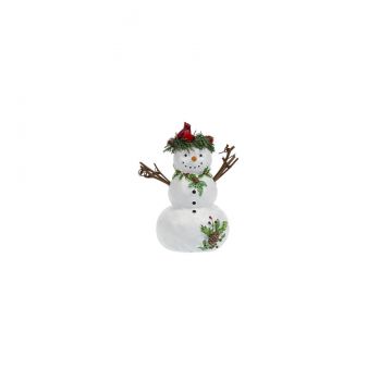 Ganz Nature's Noel Figurine Snowman - Cardnal In Wreath Hat