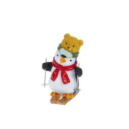 Ganz Skiing Penguin With Bear Hat Figurine