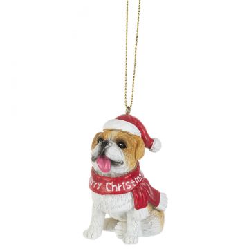 Ganz Santa Dog is Coming to Town Ornament - English Bulldog