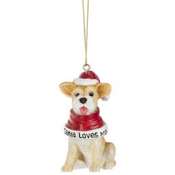 Ganz Santa Dog is Coming to Town Ornament - Terrier