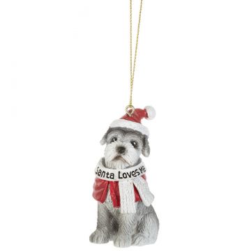 Ganz Santa Dog is Coming to Town Ornament - Schnauzer
