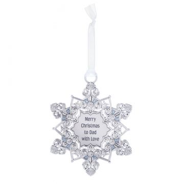 Ganz Snowflake Ornament - Merry Christmas to Dad with Love
