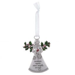 Ganz Winter Wishes Angel Ornament - Cardinals Appear When Angels Are