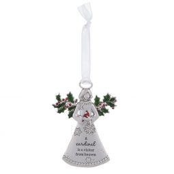 Ganz Winter Wishes Angel Ornament- A Cardinal Is A Visitor From Heaven