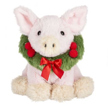 Ganz Christmas Yuletide Wreath Animal - Pig Stuffed Animal