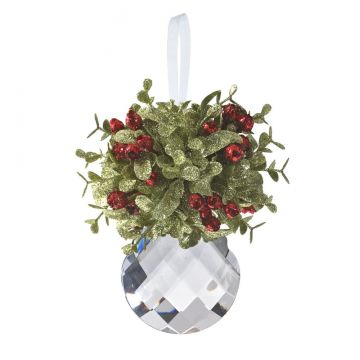 Ganz Kissing Krystals Mistletoe Krystal Ornament Fancy Mapleleaf