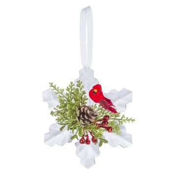 Ganz Kissing Krystals Cardinal Snowflake Ornament - Stellar