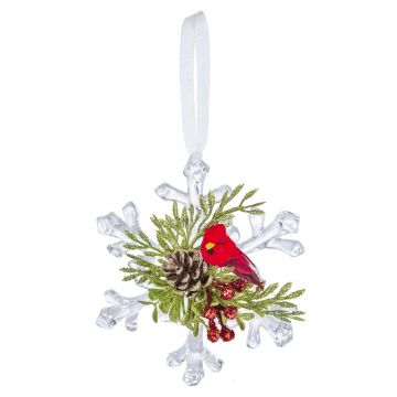 Ganz Kissing Krystals Cardinal Snowflake Ornament - Crystal