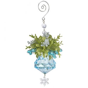 Ganz Kissing Krystals Winter Ice Mistletoe Jewel Ornament