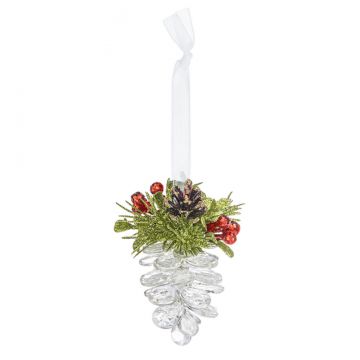 Ganz Kissing Krystals Mini Mistletoe Pinecone Ornament