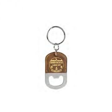 Fitzulas GWL Rust and Gold Leatherette Bottle Opener Keychain