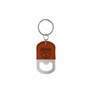 Fitzulas GWL Saddle Tan Leatherette Bottle Opener Keychain