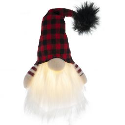 Ganz Luxury Lite LED Christmas Gnome - Black And Red