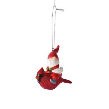 Ganz Midwest-CBK Gnome on Cardinal Ornament